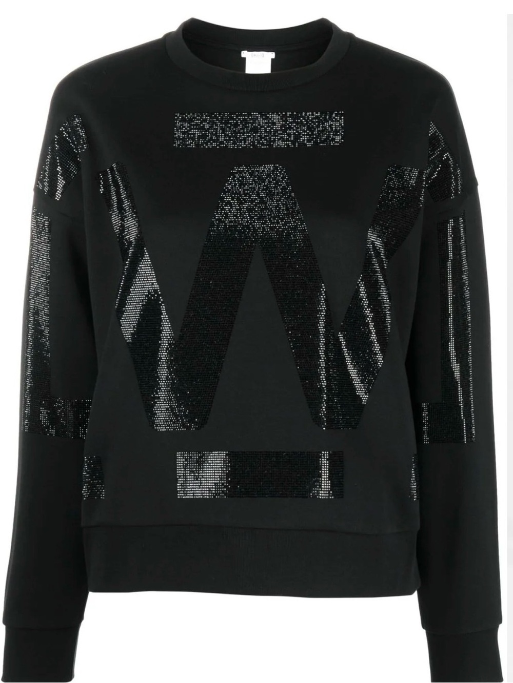 Wolford Rare Crystal Embellished Logo Sweatshirt NWOT - Black and Size L